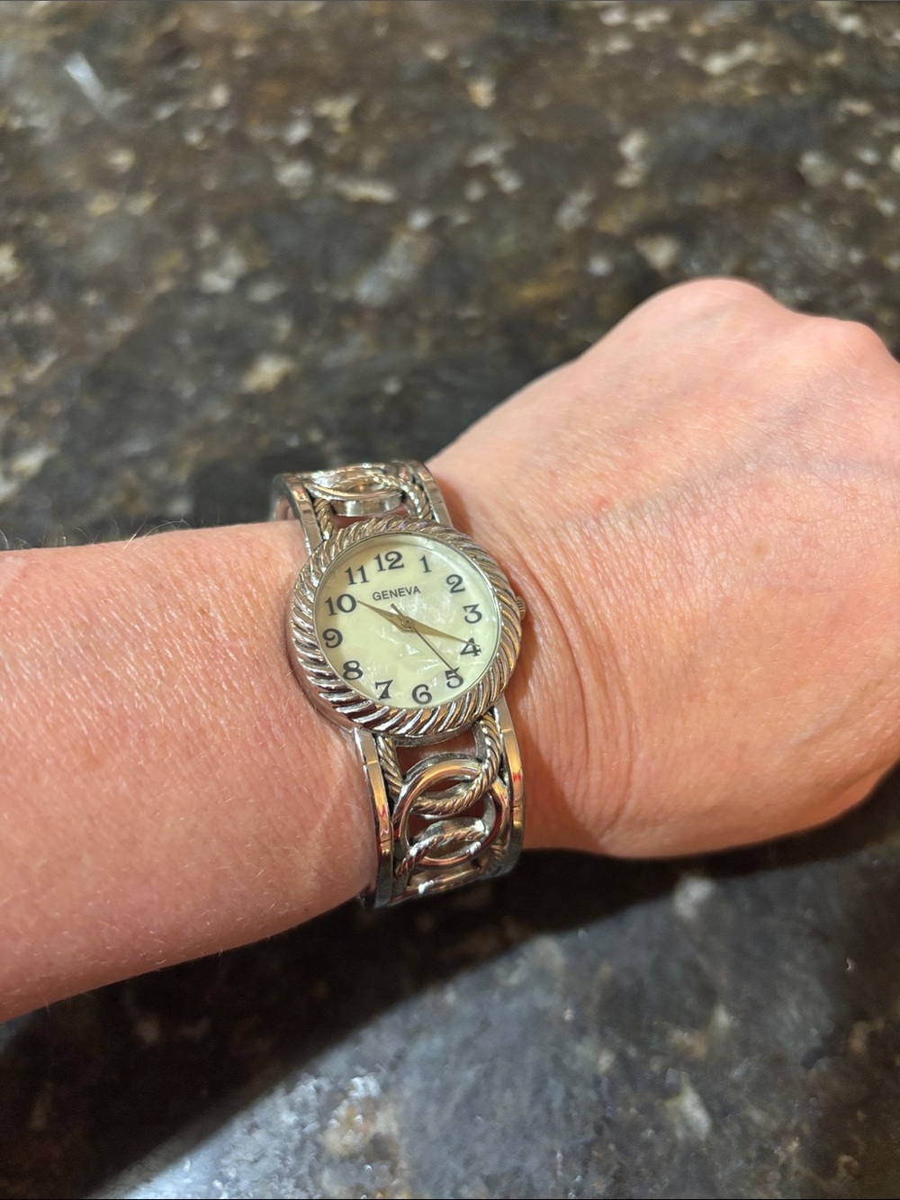 Geneva women’s silver cuff watch!!